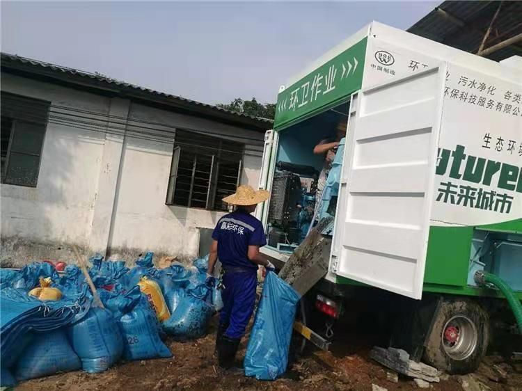 西沙工业污泥压干处理